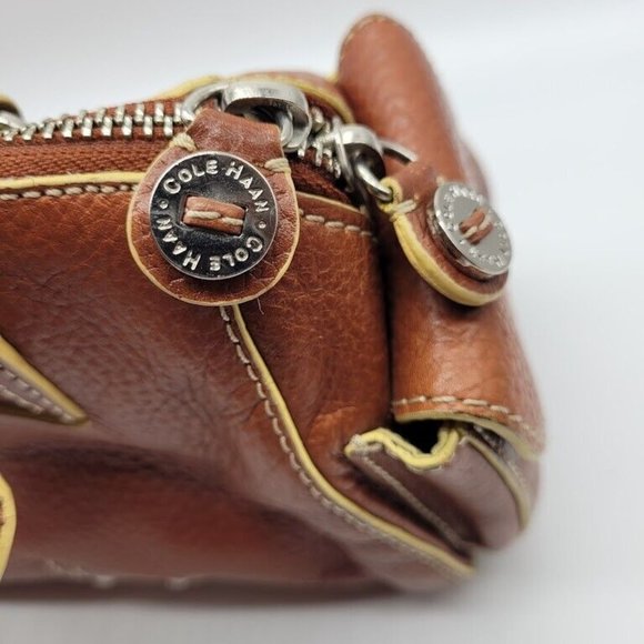 SOLD Cole Haan Village Spos Leather Barrel Bag Vtg 80s Vibe Country - Picture 2 of 11